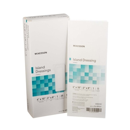 Mckesson White Adhesive Dressing, 4 x 10 Inch, 25PK 16-89041